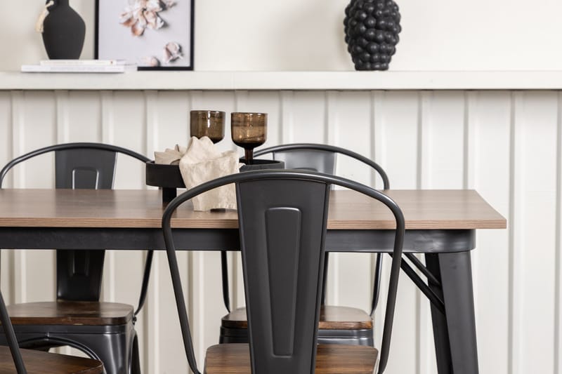 Tempe Matgruppe 140 cm Rektangulær med 4 Tempe stoler - Valnød - Møbler - Bord - Spisegrupper