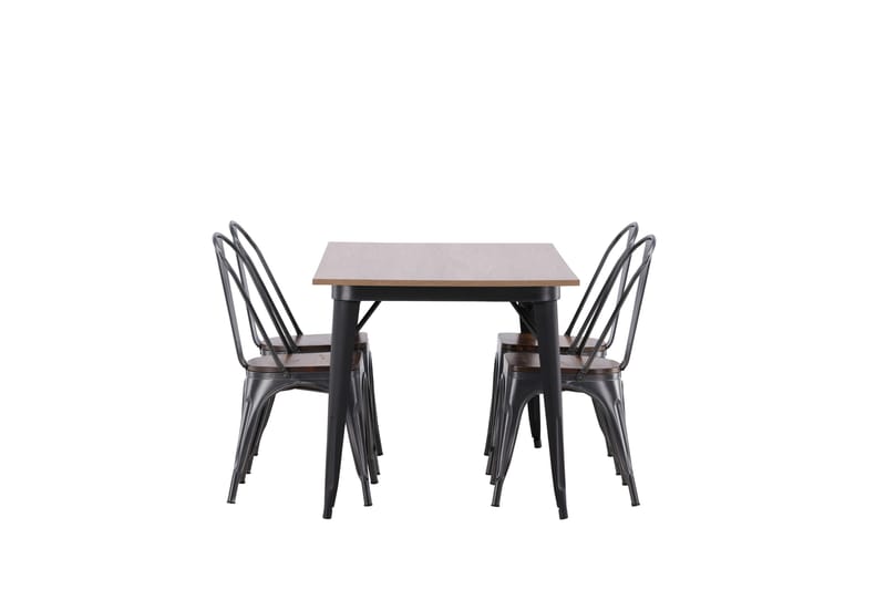 Tempe Matgruppe 140 cm Rektangulær med 4 Tempe stoler - Valnød - Møbler - Bord - Spisegrupper