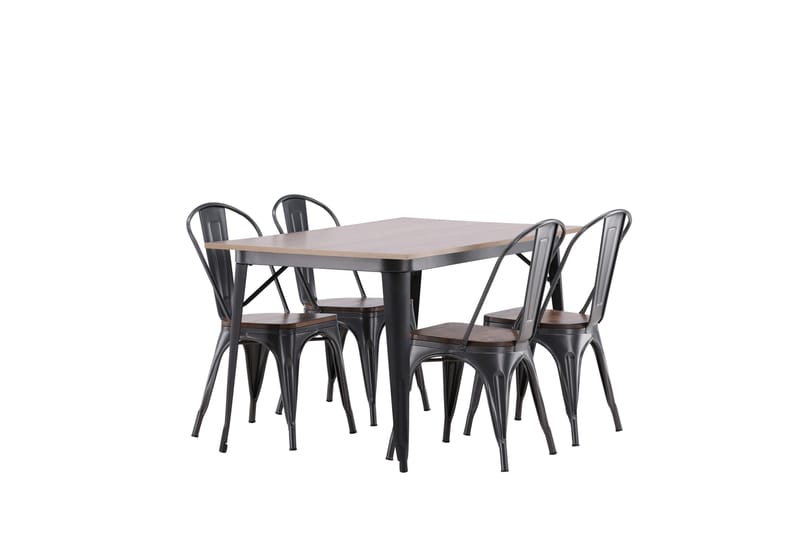 Tempe Matgruppe 140 cm Rektangulær med 4 Tempe stoler - Valnød - Møbler - Bord - Spisegrupper