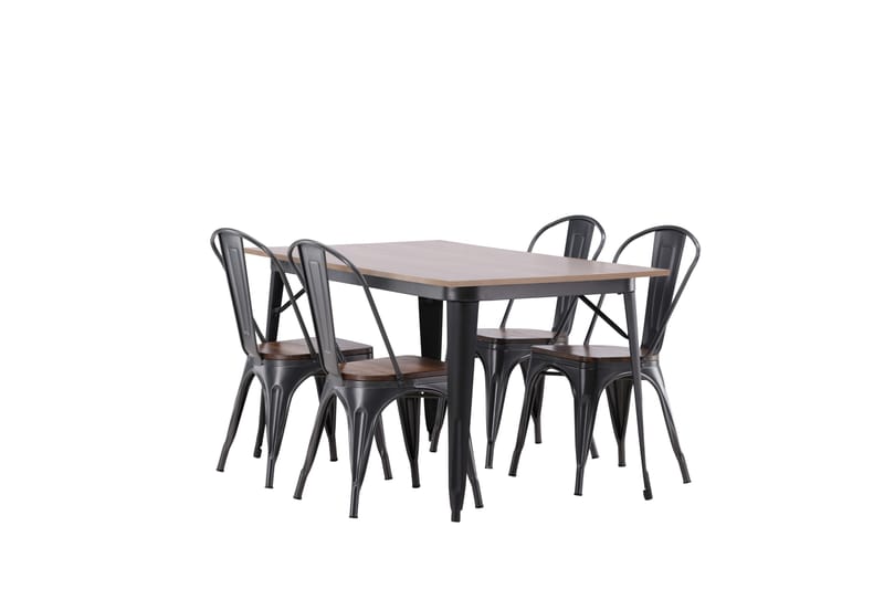 Tempe Matgruppe 140 cm Rektangulær med 4 Tempe stoler - Valnød - Møbler - Bord - Spisegrupper