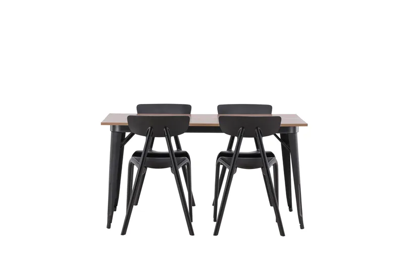 Tempe Matgruppe 140 cm Rektangulær med 4 Ursholmen stoler, Sort