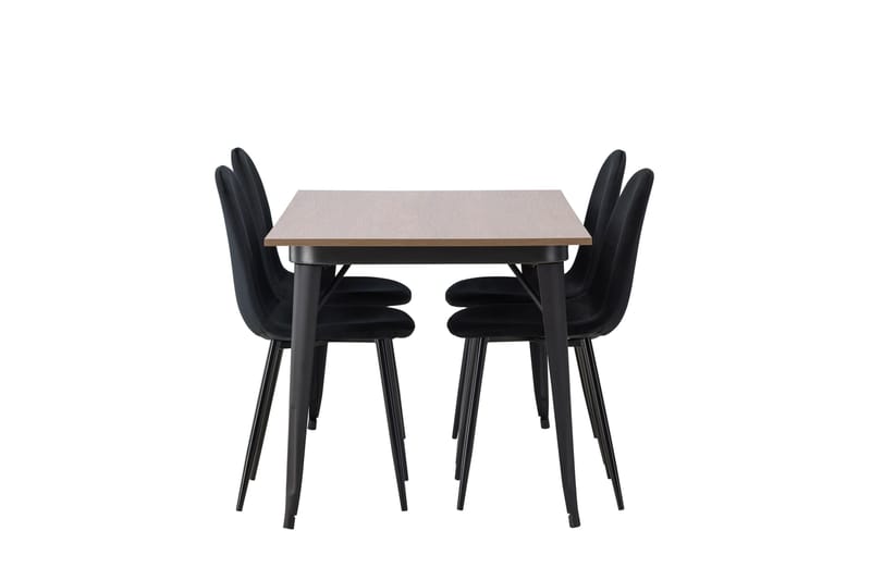 Tempe Matgruppe 140 cm Rektangulær med 4 Polar stoler - Sort - Møbler - Bord - Spisegrupper