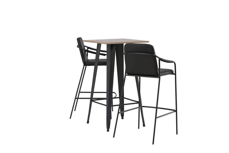 Tempe Matgruppe 60 cm Rektangul�ær med 2 Bella stoler - Sort - Møbler - Bord - Spisegrupper