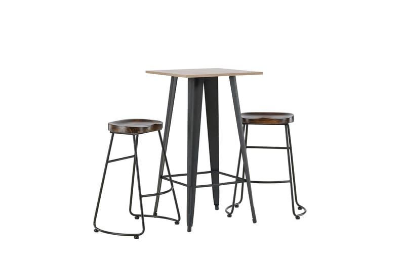 Tempe Matgruppe 60 cm Rektangulær med 2 Ozark stoler - Sort - Møbler - Bord - Spisegrupper