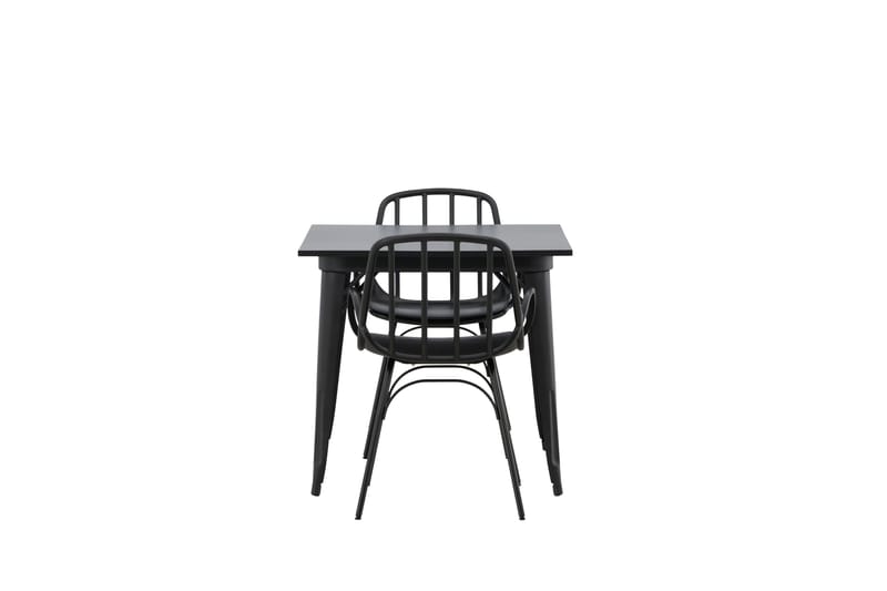 Tempe Matgruppe 80 cm Rektangulær med 2 Dyrön stoler - Sort - Møbler - Bord - Spisegrupper