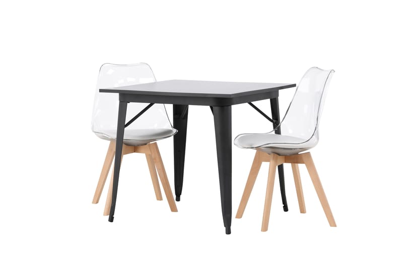 Tempe Matgruppe 80 cm Rektangulær med 2 Edvin stoler - Sort - Møbler - Bord - Spisegrupper