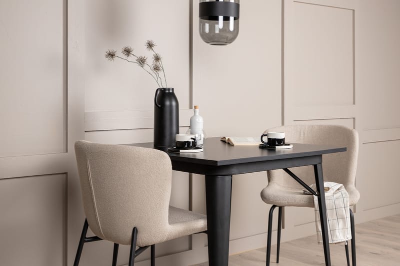 Tempe Matgruppe 80 cm Rektangulær med 2 Modesto stoler - Beige - Møbler - Bord - Spisegrupper