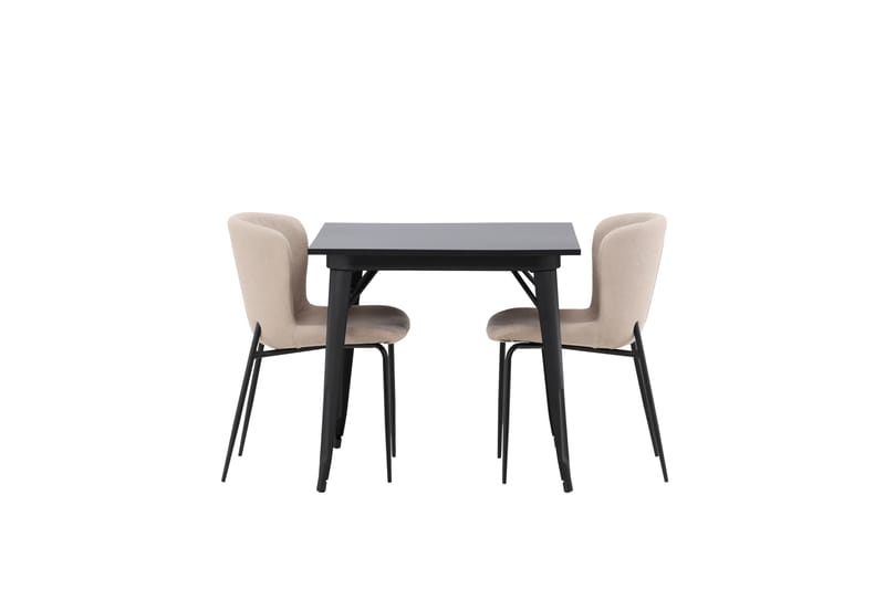 Tempe Matgruppe 80 cm Rektangulær med 2 Modesto stoler - Beige - Møbler - Bord - Spisegrupper