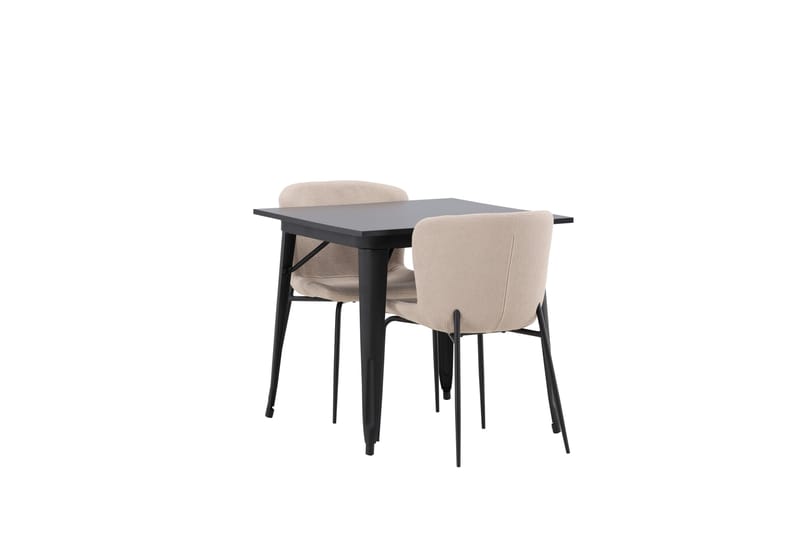 Tempe Matgruppe 80 cm Rektangulær med 2 Modesto stoler - Beige - Møbler - Bord - Spisegrupper