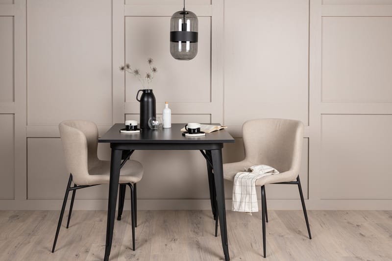 Tempe Matgruppe 80 cm Rektangulær med 2 Modesto stoler - Beige - Møbler - Bord - Spisegrupper