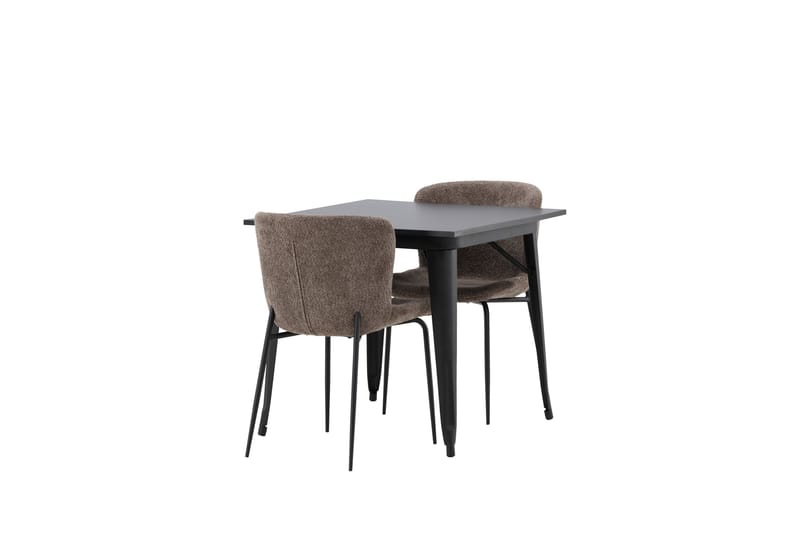 Tempe Matgruppe 80 cm Rektangulær med 2 Modesto stoler - Sort - Møbler - Bord - Spisegrupper