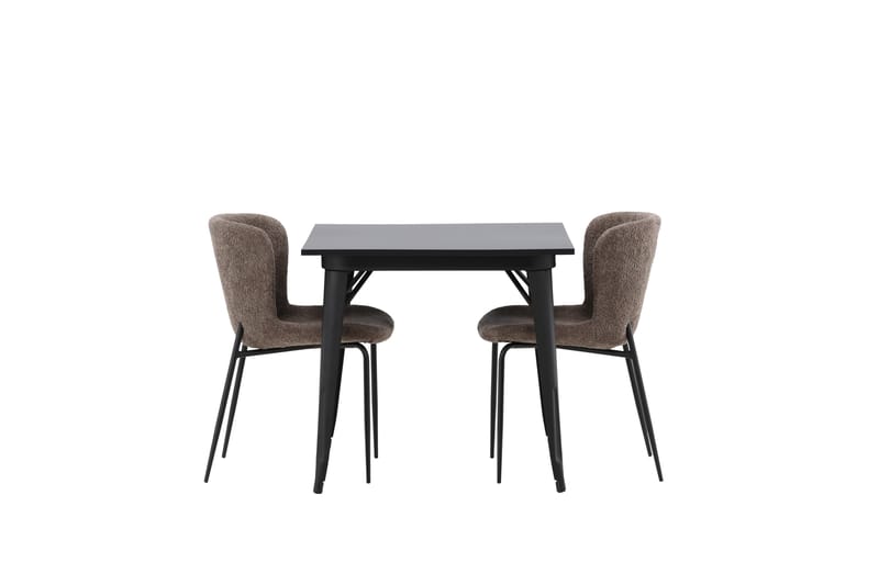 Tempe Matgruppe 80 cm Rektangulær med 2 Modesto stoler - Sort - Møbler - Bord - Spisegrupper