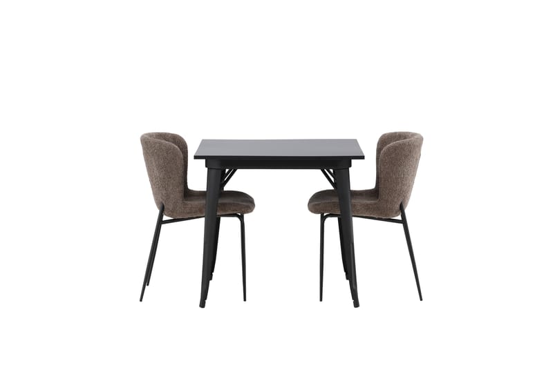 Tempe Matgruppe 80 cm Rektangulær med 2 Modesto stoler - Sort - Møbler - Bord - Spisegrupper