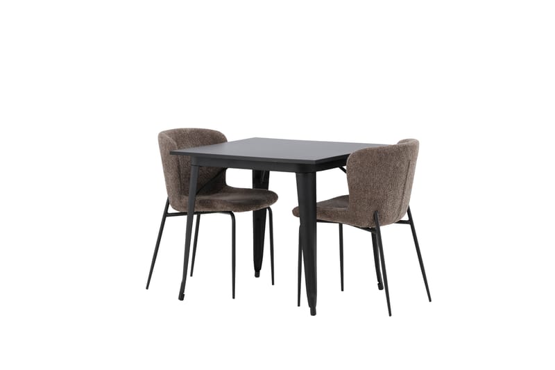 Tempe Matgruppe 80 cm Rektangulær med 2 Modesto stoler - Sort - Møbler - Bord - Spisegrupper