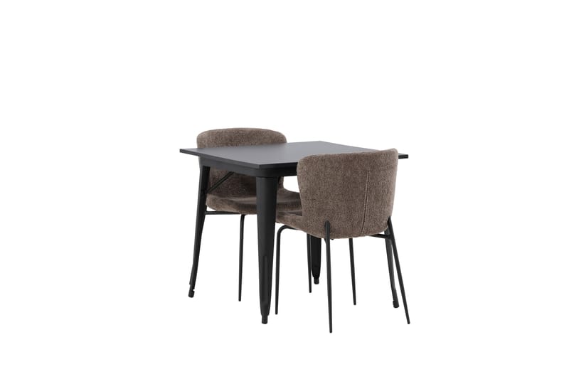 Tempe Matgruppe 80 cm Rektangulær med 2 Modesto stoler - Sort - Møbler - Bord - Spisegrupper