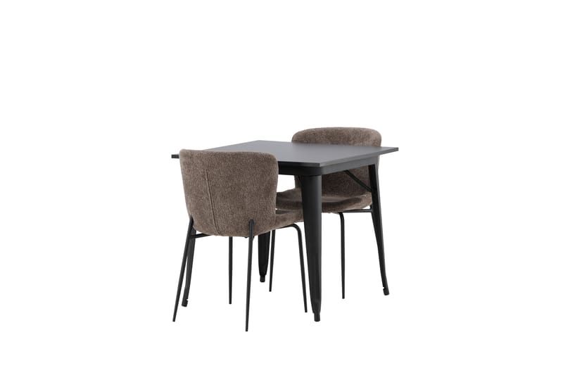 Tempe Matgruppe 80 cm Rektangulær med 2 Modesto stoler - Sort - Møbler - Bord - Spisegrupper