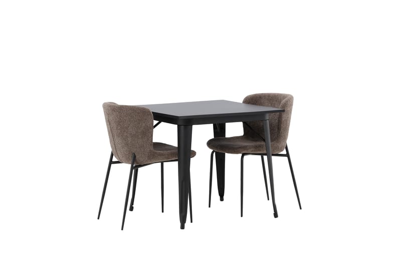 Tempe Matgruppe 80 cm Rektangulær med 2 Modesto stoler - Sort - Møbler - Bord - Spisegrupper
