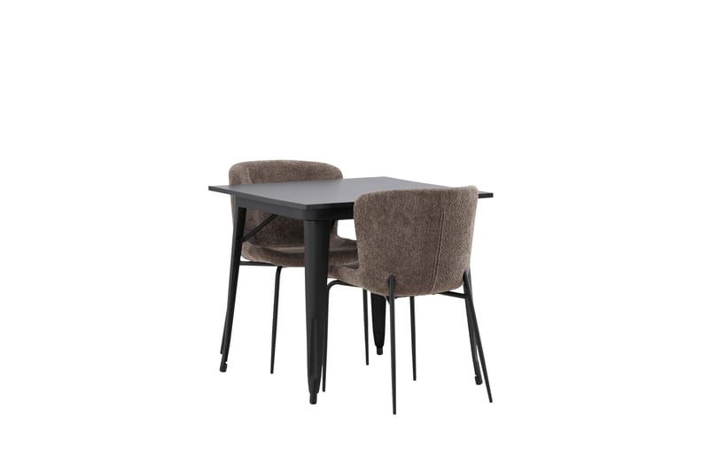 Tempe Matgruppe 80 cm Rektangulær med 2 Modesto stoler - Sort - Møbler - Bord - Spisegrupper
