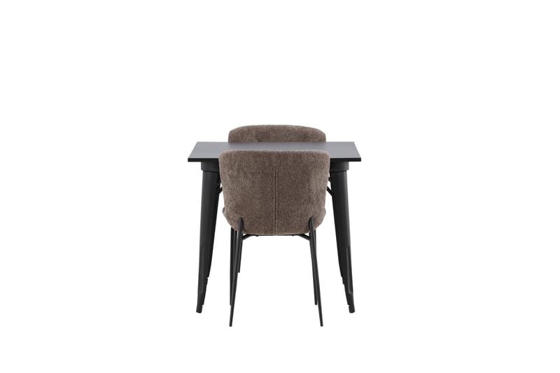 Tempe Matgruppe 80 cm Rektangulær med 2 Modesto stoler - Sort - Møbler - Bord - Spisegrupper