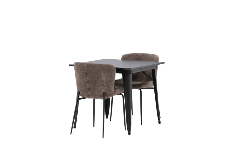 Tempe Matgruppe 80 cm Rektangulær med 2 Modesto stoler - Sort - Møbler - Bord - Spisegrupper