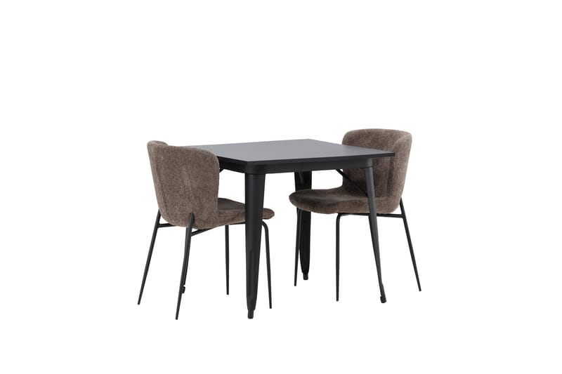 Tempe Matgruppe 80 cm Rektangulær med 2 Modesto stoler - Sort - Møbler - Bord - Spisegrupper