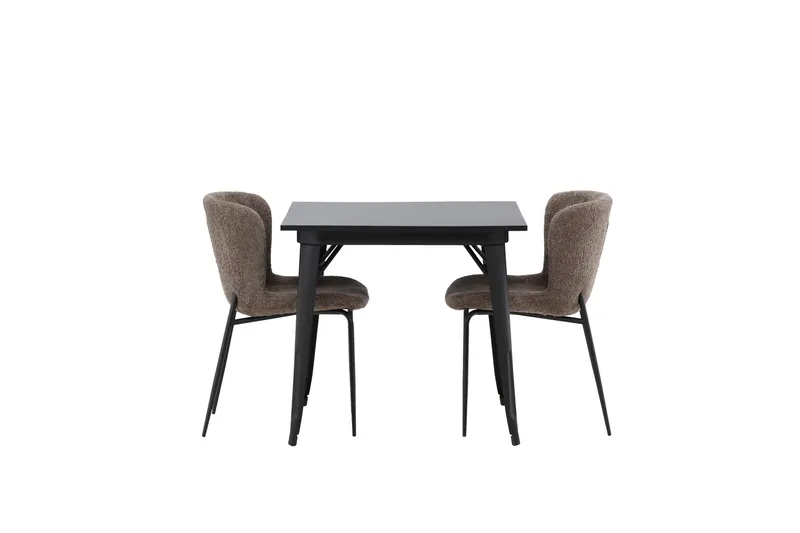 Tempe Matgruppe 80 cm Rektangulær med 2 Modesto stoler - Sort - Møbler - Bord - Spisegrupper