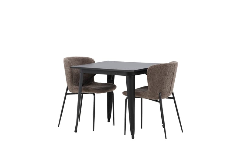 Tempe Matgruppe 80 cm Rektangulær med 2 Modesto stoler - Sort - Møbler - Bord - Spisegrupper