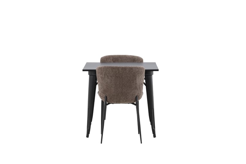 Tempe Matgruppe 80 cm Rektangulær med 2 Modesto stoler - Sort - Møbler - Bord - Spisegrupper