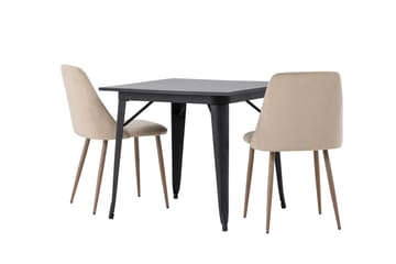 Tempe Matgruppe 80 cm Rektangulær med 2 Night stoler - Sort - Møbler - Bord - Spisegrupper