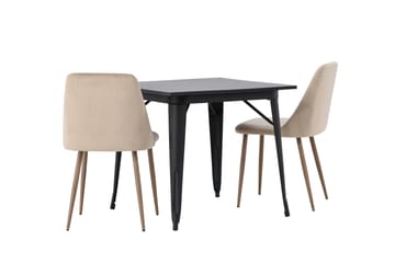 Tempe Matgruppe 80 cm Rektangulær med 2 Night stoler - Sort - Møbler - Bord - Spisegrupper