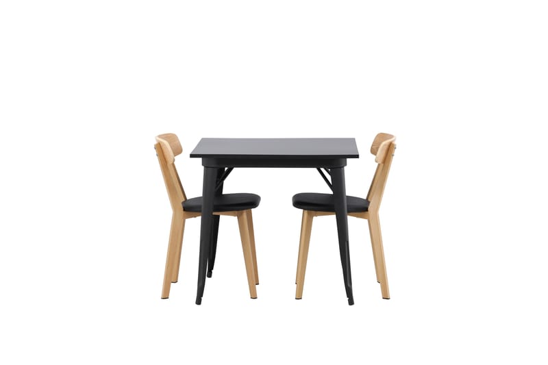 Tempe Matgruppe 80 cm Rektangulær med 2 Sanjos stoler - Sort - Møbler - Bord - Spisegrupper