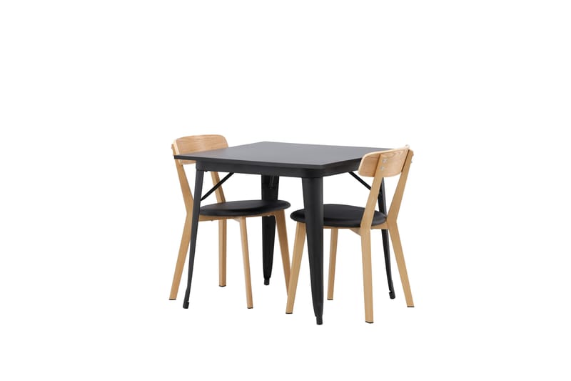 Tempe Matgruppe 80 cm Rektangulær med 2 Sanjos stoler - Sort - Møbler - Bord - Spisegrupper