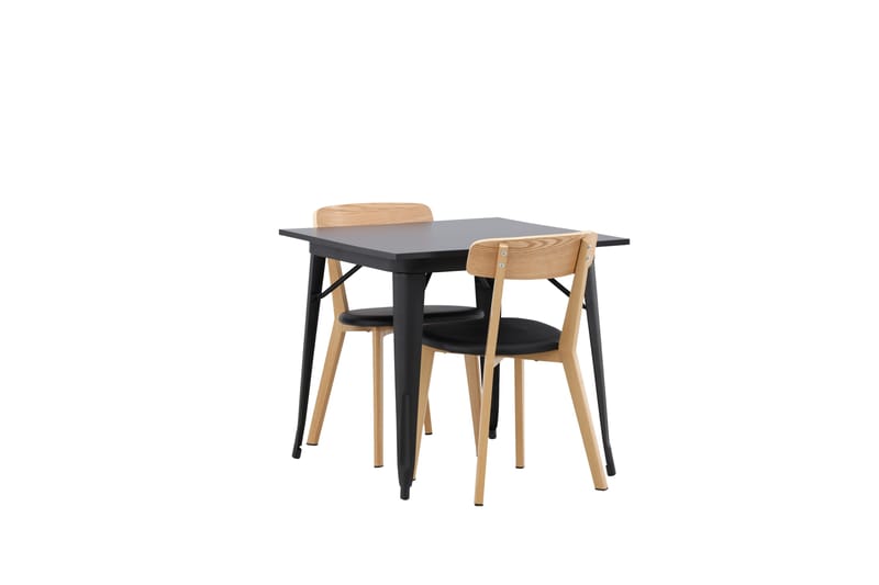Tempe Matgruppe 80 cm Rektangulær med 2 Sanjos stoler - Sort - Møbler - Bord - Spisegrupper