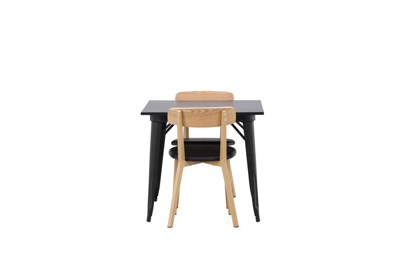 Tempe Matgruppe 80 cm Rektangulær med 2 Sanjos stoler - Sort - Møbler - Bord - Spisegrupper