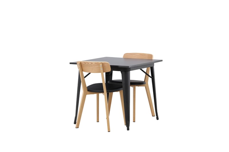 Tempe Matgruppe 80 cm Rektangulær med 2 Sanjos stoler - Sort - Møbler - Bord - Spisegrupper
