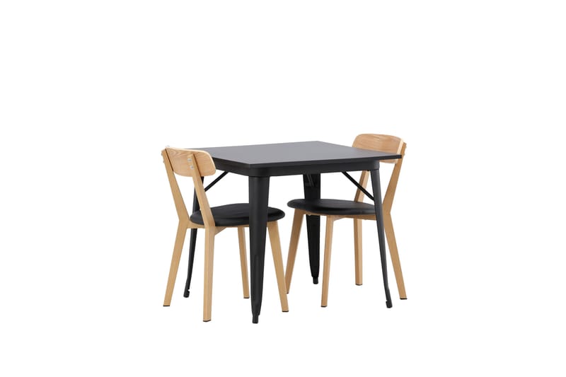 Tempe Matgruppe 80 cm Rektangulær med 2 Sanjos stoler - Sort - Møbler - Bord - Spisegrupper