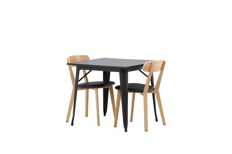 Tempe Matgruppe 80 cm Rektangulær med 2 Sanjos stoler - Sort - Møbler - Bord - Spisegrupper