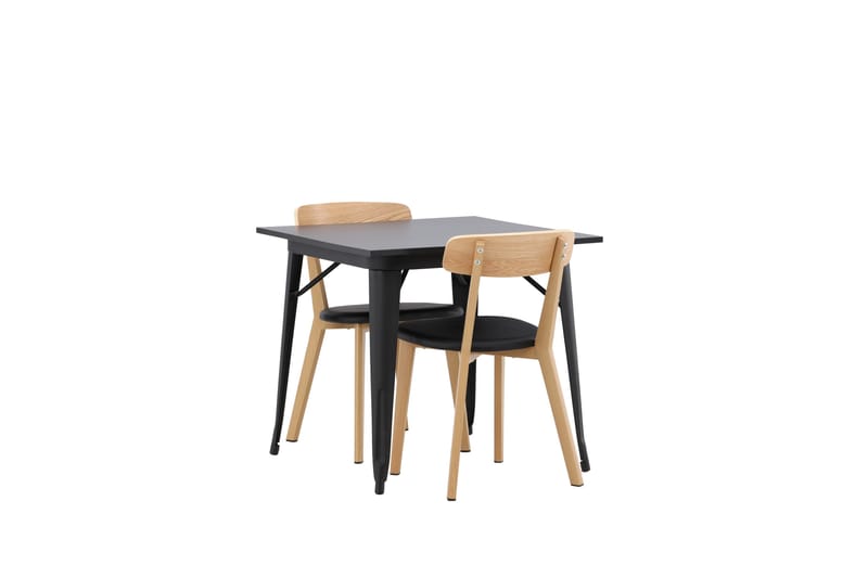 Tempe Matgruppe 80 cm Rektangulær med 2 Sanjos stoler - Sort - Møbler - Bord - Spisegrupper