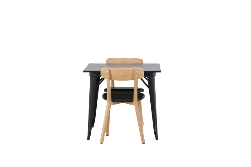Tempe Matgruppe 80 cm Rektangulær med 2 Sanjos stoler - Sort - Møbler - Bord - Spisegrupper