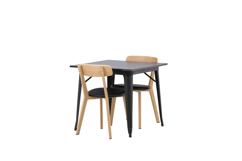 Tempe Matgruppe 80 cm Rektangulær med 2 Sanjos stoler - Sort - Møbler - Bord - Spisegrupper