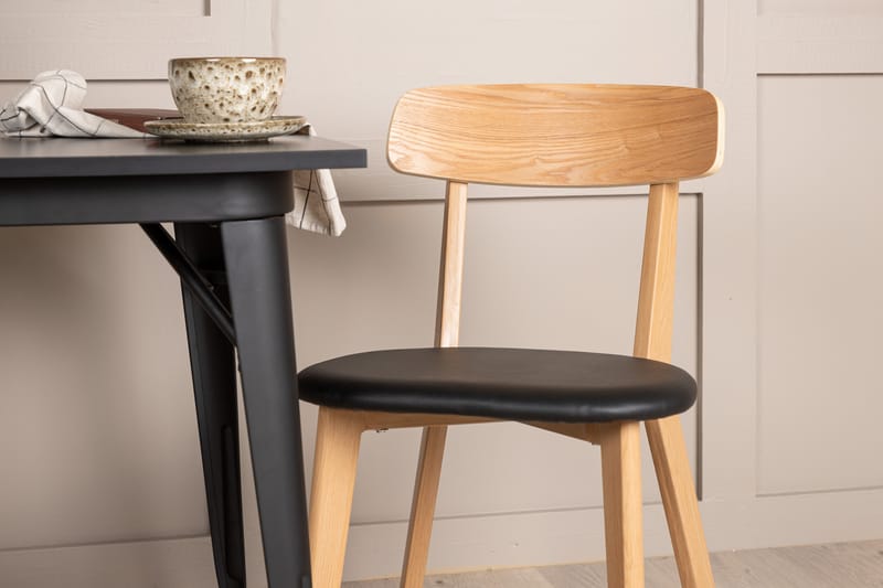 Tempe Matgruppe 80 cm Rektangulær med 2 Sanjos stoler - Sort - Møbler - Bord - Spisegrupper