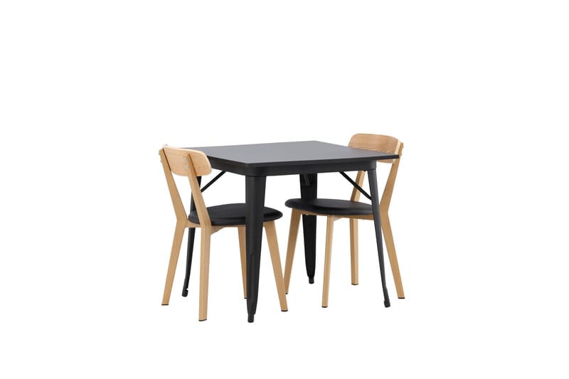 Tempe Matgruppe 80 cm Rektangulær med 2 Sanjos stoler - Sort - Møbler - Bord - Spisegrupper