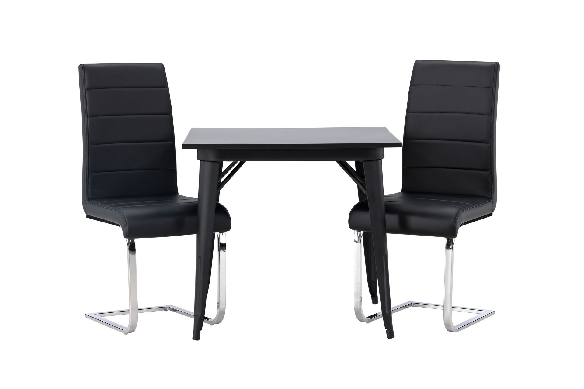 Tempe Matgruppe 80 cm Rektangulær med 2 Tempo stoler - Sort - Møbler - Bord - Spisegrupper