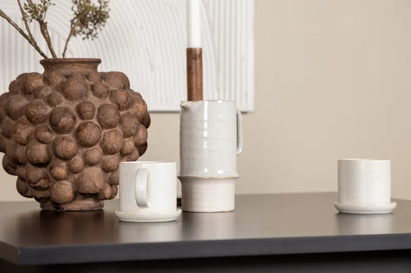 Tempe Matgruppe 80 cm Rektangulær med 2 Velvet stoler - Beige - Møbler - Bord - Spisegrupper