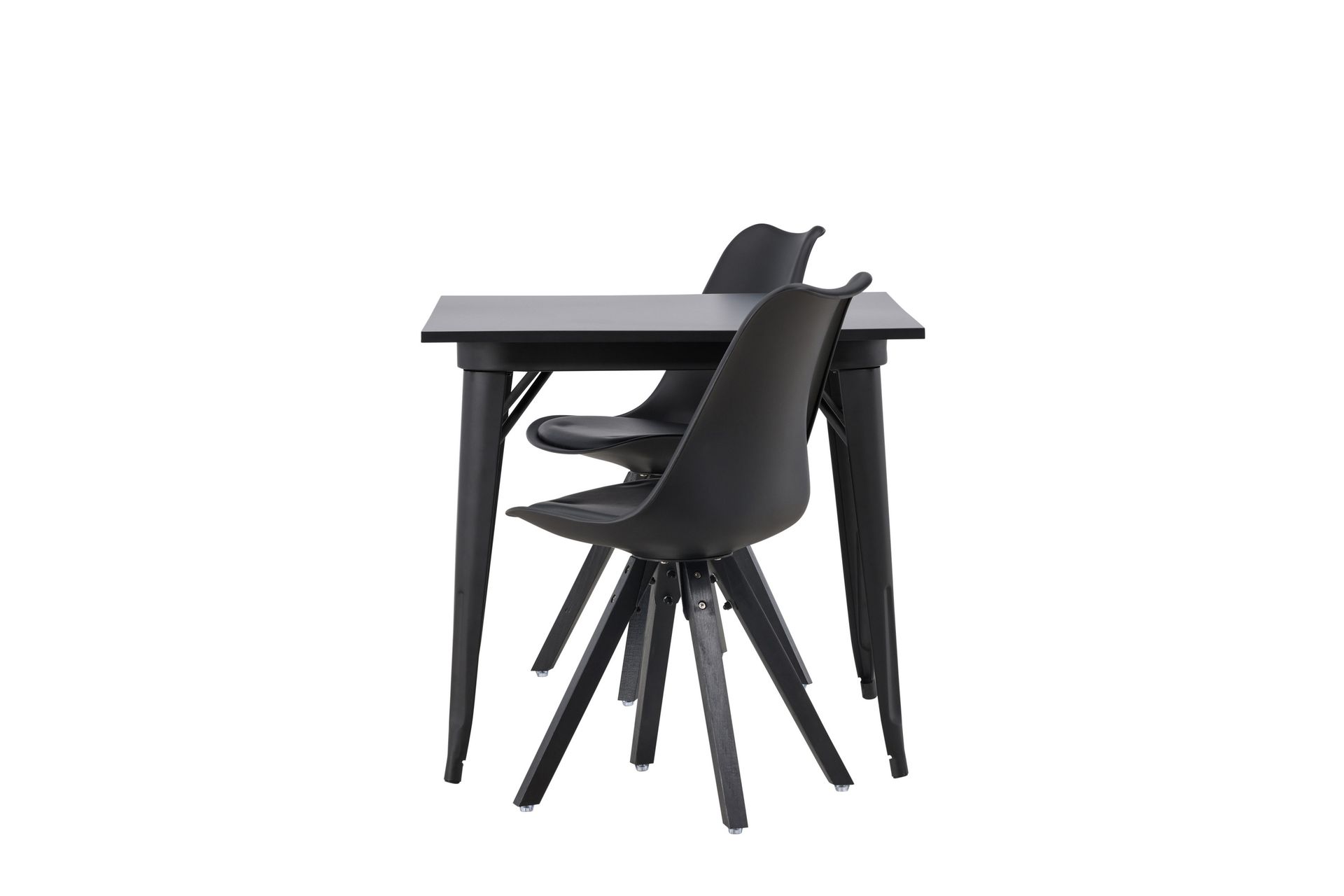 Tempe Matgruppe 80 cm Rektangulær med 2 Zeno stoler - Sort - Møbler - Bord - Spisegrupper
