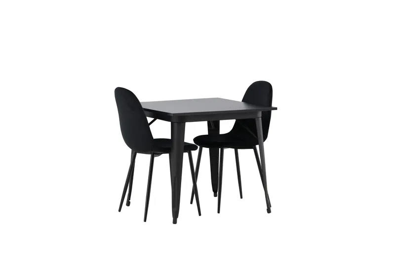 Tempe Matgruppe 80 cm Rektangulær med 2 Polar stoler - Sort - Møbler - Bord - Spisegrupper