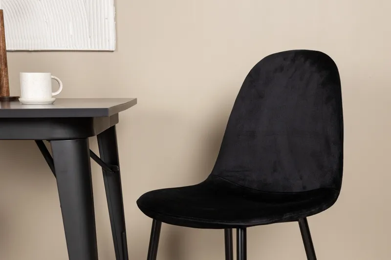 Tempe Matgruppe 80 cm Rektangulær med 2 Polar stoler - Sort - Møbler - Bord - Spisegrupper