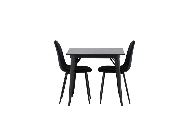 Tempe Matgruppe 80 cm Rektangulær med 2 Polar stoler - Sort - Møbler - Bord - Spisegrupper