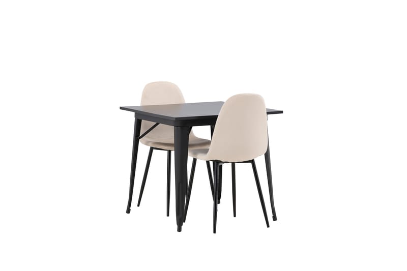 Tempe Matgruppe 80 cm Rektangulær med 2 Polar stoler - Beige - Møbler - Bord - Spisegrupper