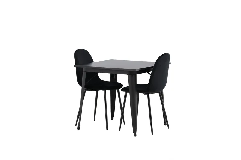 Tempe Matgruppe 80 cm Rektangulær med 2 Polar stoler - Sort - Møbler - Bord - Spisegrupper